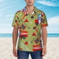 thumbnail image 4 of Bixox Men's Hawaiian Shirts Men's Cartoon Fire Truck Print Short-Sleeve Shirt-XX-Large, 4 of 8