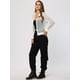 thumbnail image 4 of Chaqueta con capucha para mujer con cremallera de manga larga de malla pura chaquetas de bombardero blanco M, 4 of 6