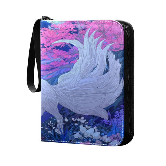 4 Pocket Card Binder with 50-page sleeve can hold 400 game cards White Spirit Fox
