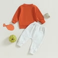 thumbnail image 5 of WIBACKER Infant Boy Girls' Wave Gobble Letter Sweatsuit 2Pcs Toddler Kids Long Sleeve Crewneck Tops Pants Casual Outfits, 5 of 9