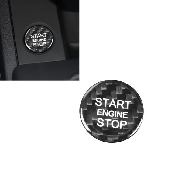 HUONA Carbon Fiber Car Engine Start Stop Button Sticker FOR Audi A3 A4 A5 A6 C5 C6 Q5 Q7 S3 S6 S7 Black