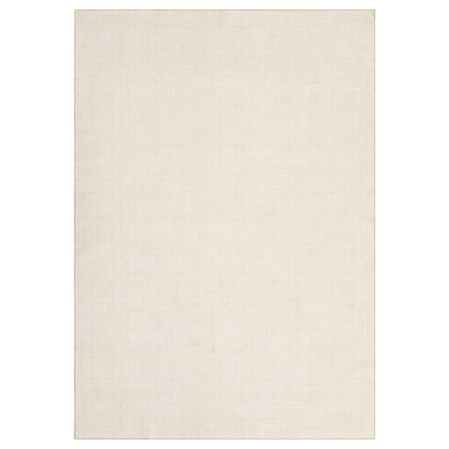 Washable Area Rug – Soft Non-Slip Low Pile Carpet with Textured Design, Off White – Easy-to-Clean Rug for Living Room, Bedroom and Hallway