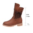 thumbnail image 4 of Tawop Boots for Women Chunky Low Heel Lace Up Winter Fall Boots Knight, 4 of 7