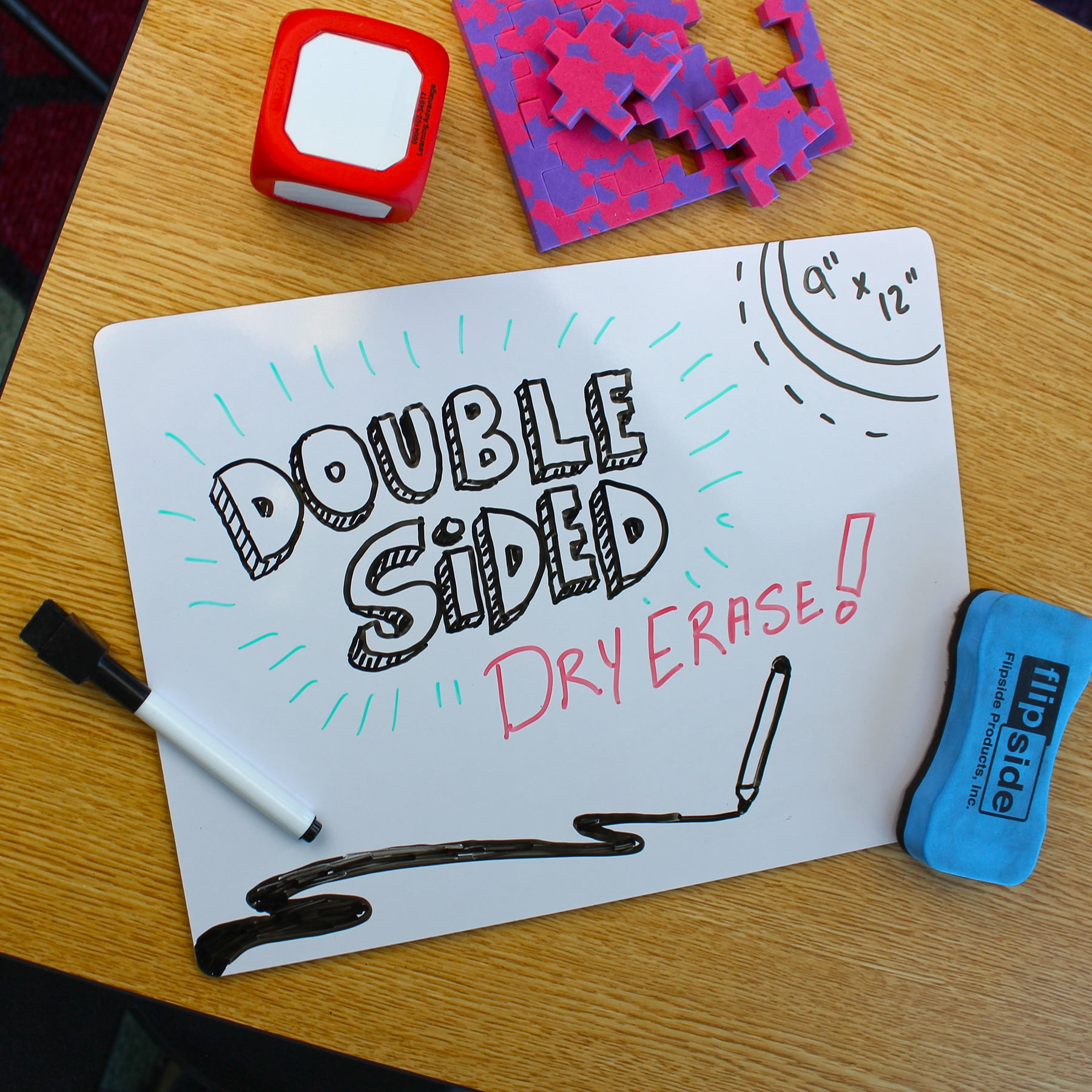 Flipside Products Two-Sided Dry Erase Board, 6" x 9", Pack of 24