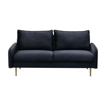 Kingway Furniture Almor Velvet Living Room Sofa in Black