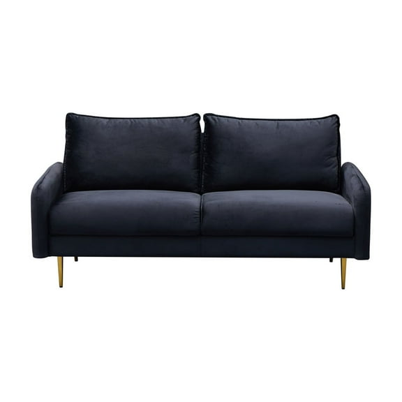 Kingway Furniture Almor Velvet Living Room Sofa in Black