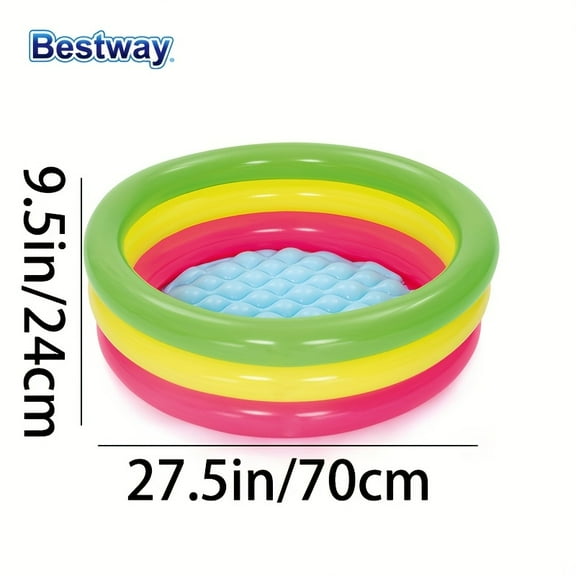 GLZ'HOME 51128 1pc Inflatable Kiddie Pool - Colorful PVC Play Pool for Youngsters & Family, Circular Paddling Pool for Indoor, Outdoor, Garden, and Summer Water Fun, Play Pool for Youngster
