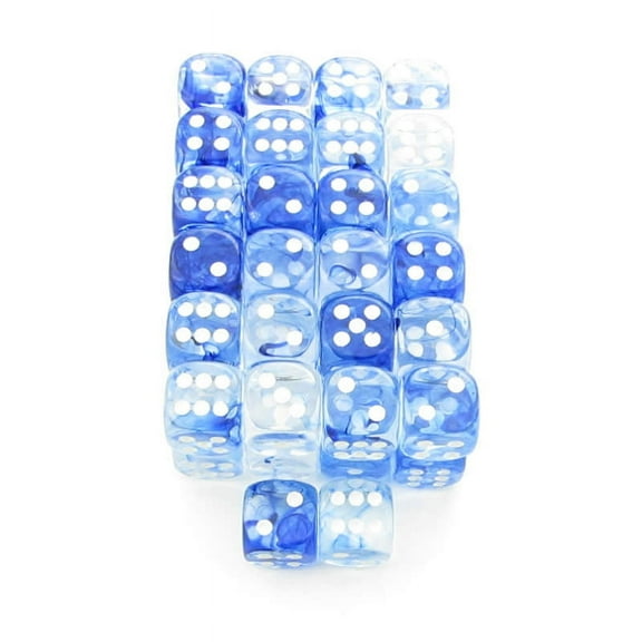 Dark Blue Nebula Dice with White Pips D6 16mm (5/8in) Bulk Pack of 50 Wondertrail