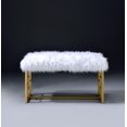 thumbnail image 4 of ACME Bagley II Bench (NO Storage) in White Faux Fur & Gold, 4 of 5