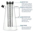 thumbnail image 2 of Airtight Cold Brew Iced Coffee Maker Pitcher 2 Liter/ 64 oz Iced Tea Maker with Spout Brewing Glass Carafe with Removable Stainless Steel Filter, 2 of 5