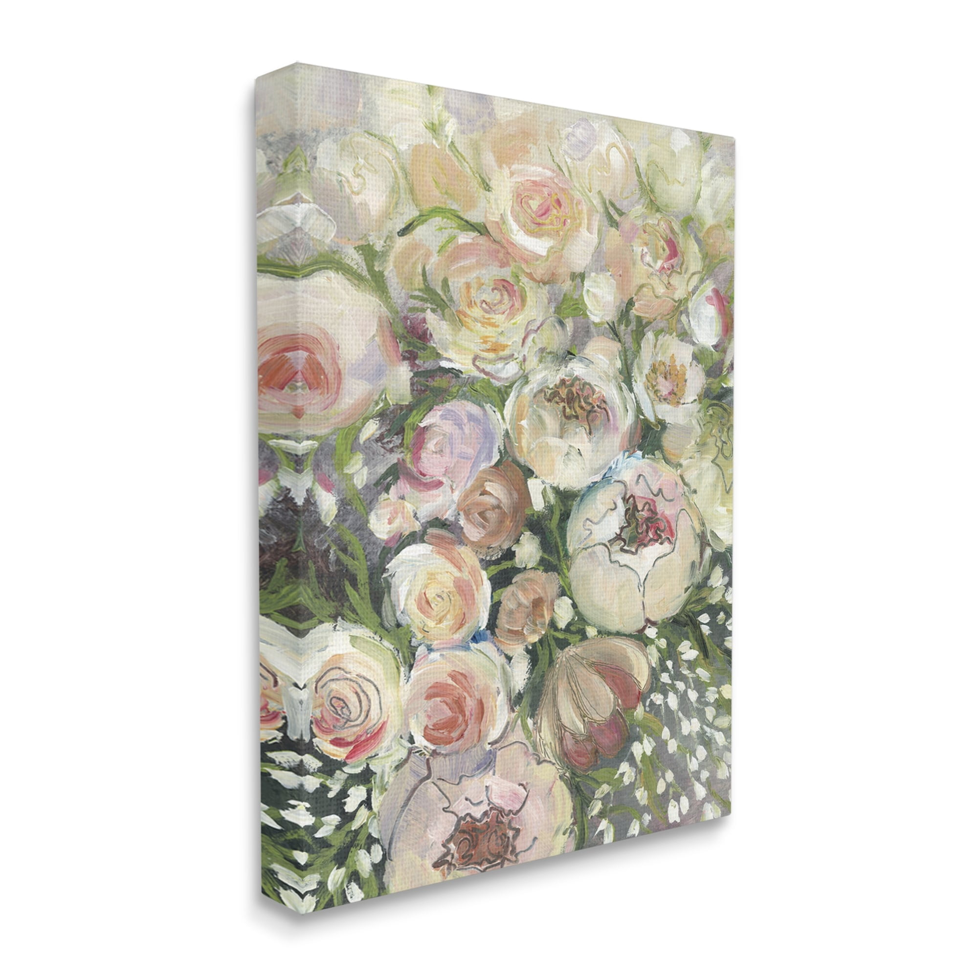 Stupell Abstract Blooming Garden Flowers Botanical & Floral Painting Gallery Wrapped Canvas Print Wall Art
