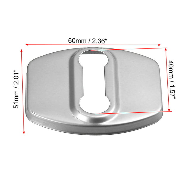 4pcs Car Door Lock Latches Cover Stainless Steel Car Door Lock Protector  for Hyundai for Kia Silver Tone 