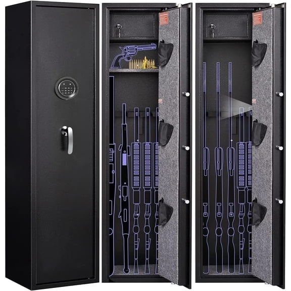 Digital Password Long Gun Safes,Rifle Gun Safe Quick Access 5 Gun Storage Cabinet for Home Rifles Shotguns