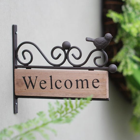 Elodie Decor Wedding Bird Wooden Sign Wood Plaque Welcome Board for Wedding Home Party Hanging Sign