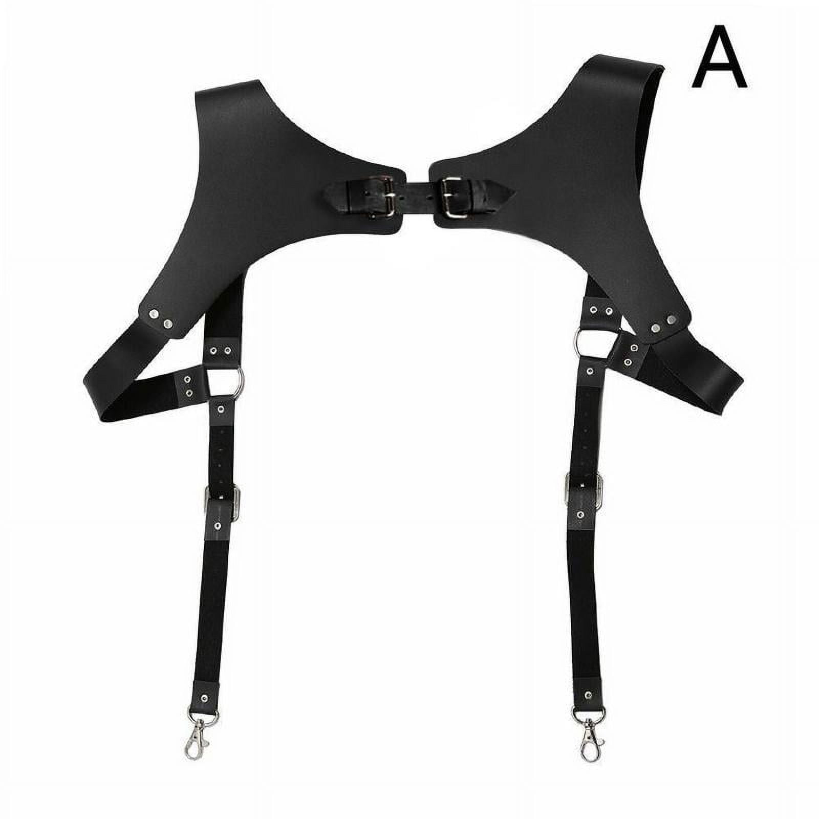 Harness Leather Chest PU Adjustable Buckle Body Costume Male Punk Fashion  Gothic Metal Chain Halter …See more Harness Leather Chest PU Adjustable
