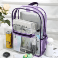thumbnail image 3 of Mochila Transparente Morada Unisex Escolar y Conciertos, Resistente y Waterproof, con 2 Compartimentos y Bolsillo para Botella, Ligera, Trendy y Fabricada con Materiales Reciclados, 3 of 4