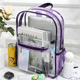 thumbnail image 3 of Mochila Transparente Morada Unisex Escolar y Conciertos, Resistente y Waterproof, con 2 Compartimentos y Bolsillo para Botella, Ligera, Trendy y Fabricada con Materiales Reciclados, 3 of 4