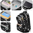 thumbnail image 3 of Black White Butterfly Star Pattern Cute School Backpack Bag with Padded Back and Adjustable Shoulder Straps 16.9 X 12.6 X 5.9 Inches, 3 of 3