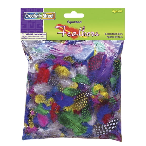 School Smart Rainbow Guinea Hen Feather Superpack 3 - 4 in, Assorted Color, Pack of 640