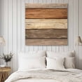 thumbnail image 4 of Farmhouse Beige Brown Wall Art Painting on Canvas, Vintage Wooden Striped Canvas Art Home Prints Wall Art Framed Modern Artwork for Living Room Bedroom Wall Decor 20x20in, 4 of 9