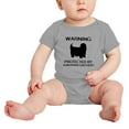 thumbnail image 2 of Warning: Protected by A Hungarian Shepherd Dog Funny Baby Bodysuit Newborn Clothes (Gray,3-6 Months), 2 of 5