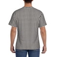 thumbnail image 3 of Vsdgher Houndstooth Black And White Print Men's Dry Fit Mesh Athletic Shirts Moisture Wicking Tennis T-Shirt Tops, 3 of 9