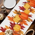 thumbnail image 2 of ERUNPONLY Orange Yellow Pumpkin Fall Table Runner - 72 Inch Long Thanksgiving Botanical Farmhouse Leaf Cotton Linen Dress Scarves Farmhouse Table Runner for Kitchen Dining, Coffee Table, 16" x 72", 2 of 8