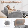 thumbnail image 2 of BaseBeauty 26" Swivel Electric Recliners, Swivel Rocker Recliner with Cup Holders and Storage, Nursery Recliner Glider Chair with Adjustable Headrest, White, 2 of 8