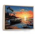 thumbnail image 2 of Designart "At Dusk Coastal tropical Boat painting IV" Nautical & Beach Floater Framed Canvas Print, 2 of 7