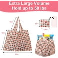 thumbnail image 2 of Extra Large 50lbs Foldable Reusable Shopping Bags kitchen reusable grocery bags Washable Polyester Bags, 2 of 7