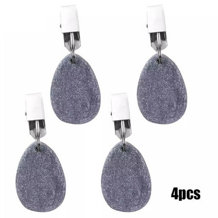

4Pcs Stone Tablecloth Weights Metal Clips Pendant Hangers Table Decoration