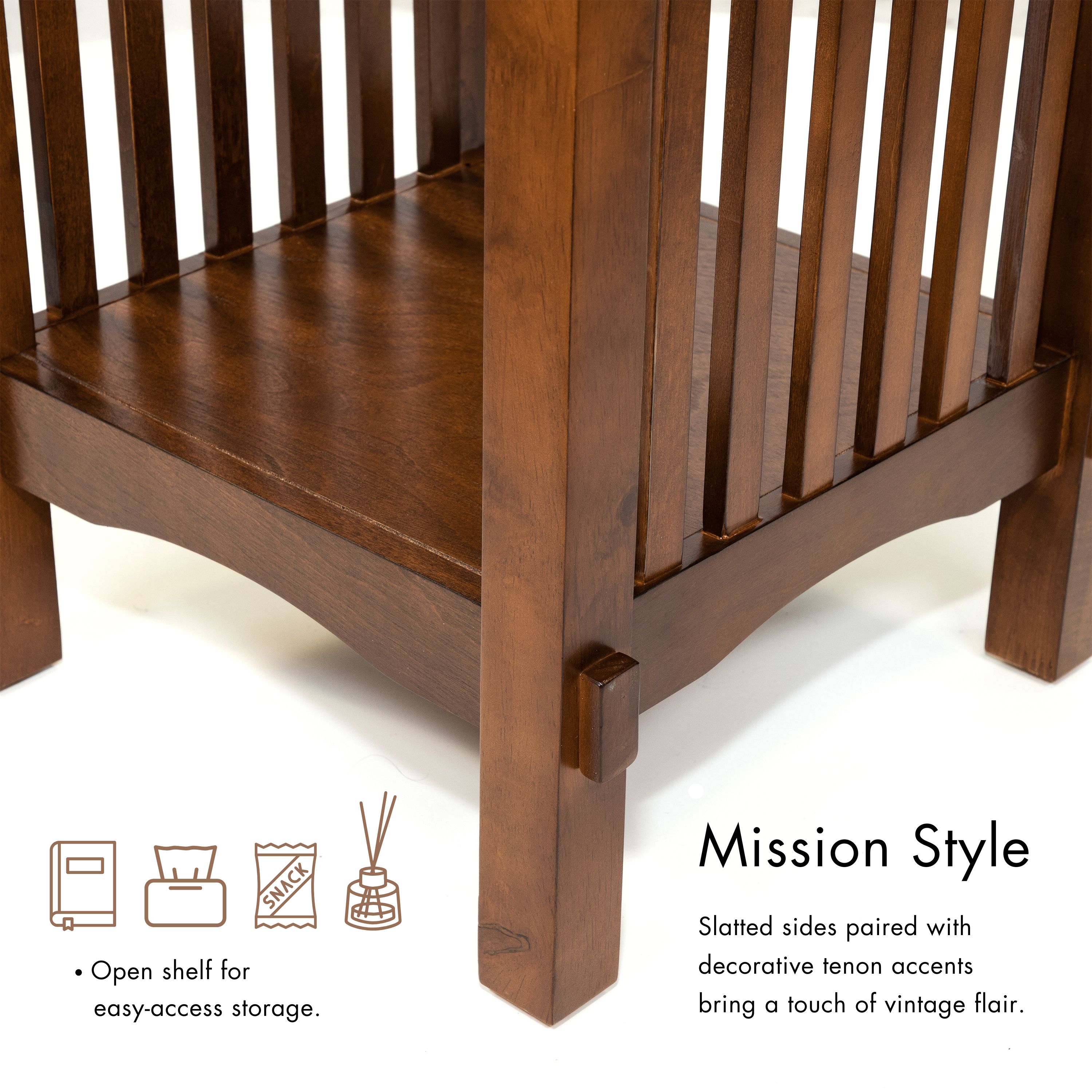 Furniture of America Doe 1-Drawer and 1-Shelf Wood Antique Oak End Table