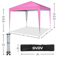 thumbnail image 4 of GVDV 10x10 Pop Up Canopy Tent, Outdoor Ez Up Gazebo One Person Set up,Shade for Commercial Event Camping Beach, Pink, 4 of 10