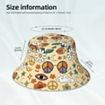 thumbnail image 6 of Bingfone Mushrooms And Rainbows Peace Bucket Hat For Men Women,Packable Reversible Printed Sun Hats,Fisherman Outdoor Travel Hiking Beach Caps, 6 of 9