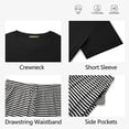 thumbnail image 5 of Weekease Two Piece Pajama Sets for Women Crew Neck Short Sleeve Tops and Printed Pant Casual Sleepwear, 5 of 7