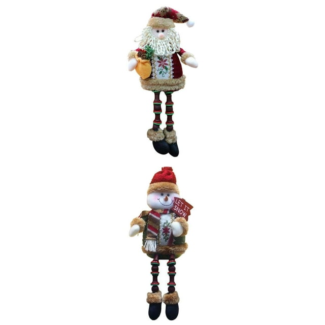 2 Adornos Navideños, Muñeco Sentado, Figurita, Decoración de Interior, Regalo para Zulema Papá Noel muñeco de nieve alces