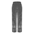 thumbnail image 6 of QATAINLAV Wide Leg Pants for Women Elastic High Waisted Baggy Lounge Pant Casual Velvet Cozy Yoga Sweatpants Solid Color Trousers with Pockets Dark Gray L Sales For Today, 6 of 7