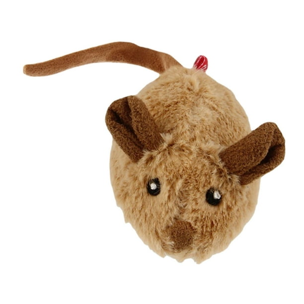 Juguete interactivo automático con forma de ratón para gatos, suministros interactivos para mascotas, ejercicio, juego autónomo, juguetes realistas Marrón