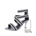 thumbnail image 2 of SACFOF Women Fashion Pointed Toe Heel Sandals Strap Heels Roman Style Back Zipper Open Toe High Heel Casual Cloth, 2 of 6