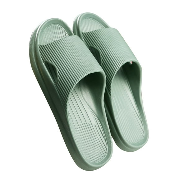 Anuirheih Cloud Slides for Men Women,Pillow Slippers Open Toe Thick Soft Slide Sandals for Shower, Quick Drying Non-Slip Bathroom Slippers(Green)