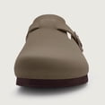 thumbnail image 4 of Crestar Genuine Suede Clogs for Women Men, Cork Footbed Leather Mules Potato Shoes Slip on with Arch Support, Brown, 4 of 7