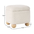 thumbnail image 5 of Walker Edison Contemporary Bouclé Easy Assembly Small Storage Ottoman, Ivory, 5 of 15