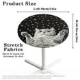 thumbnail image 6 of SEANATIVE Fitted Spandex Round Cocktail Table Covers with Elastic Edge Stylish Small Round Table Topper Cap Cloths for Picnic Bar Pub Party 24'' Diameter, Cute Cat Paw Star Black, 6 of 7