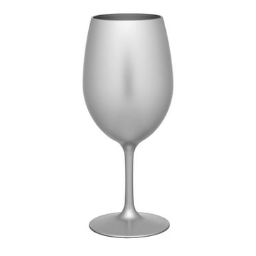 HomeRoots Set Of Four Silver Acrylic Stemmed All Purpose Wine Glass