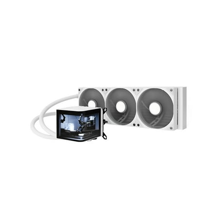 TRYX PANORAMA 360 V1.5 White 360mm AIO 6.5'' AMOLED Curved Screen 3D Anamorphic Effect Customizable AIO Cooler 360mm Asetek 8th Gen V2 320w TDP Magnetic Performance Fan Intel LGA 1851/1700 AMD AM5/AM4