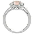 thumbnail image 2 of 14K White Gold Natural Morganite Floral Halo Ring Oval 8x6mm Diamond Accents, size 5, 2 of 4