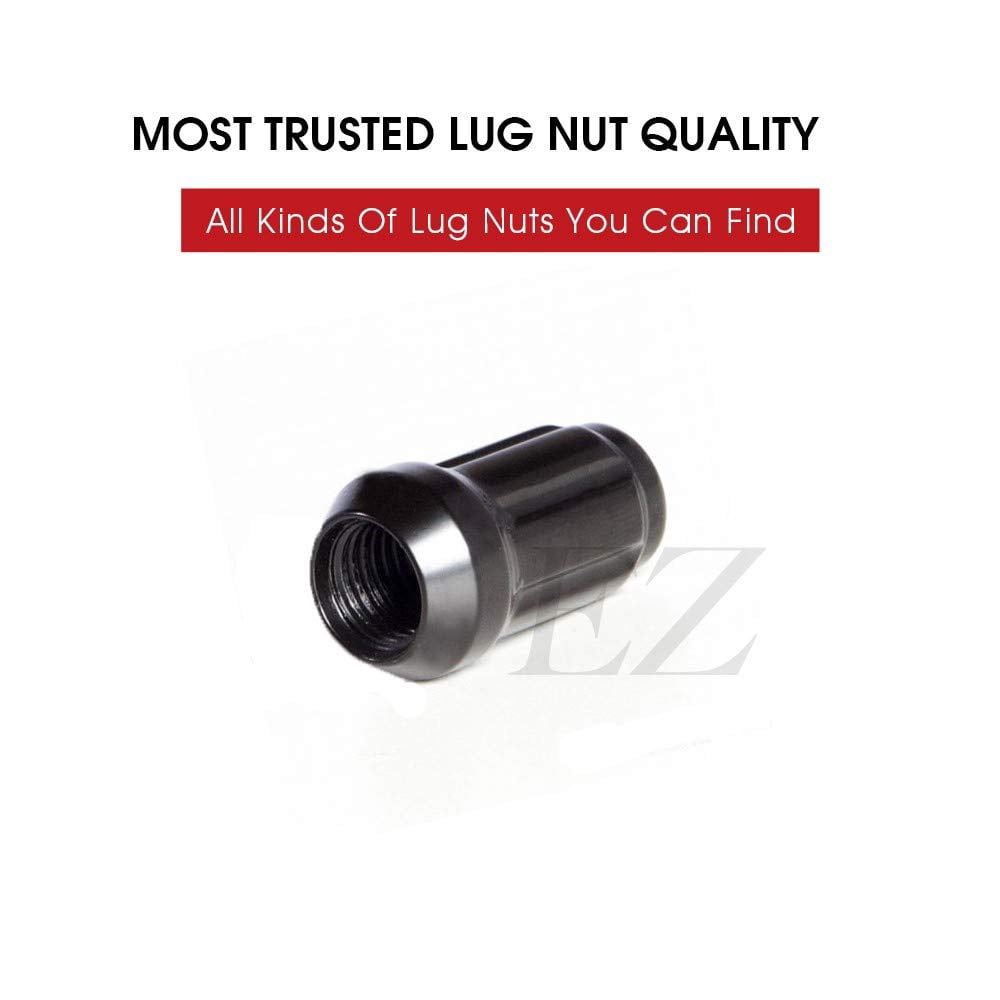 20 Black Spline Drive Small Diameter Acorn 12x1.25 Lug Nut Kit with Key