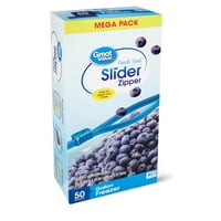 Great Value Slider Zipper Freezer Bags, Gallon, 50 Ct