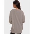 thumbnail image 2 of Women Oversized Sweatshirts Crewneck Side Slit Pullover Long Sleeve Casual Tops, 2 of 6