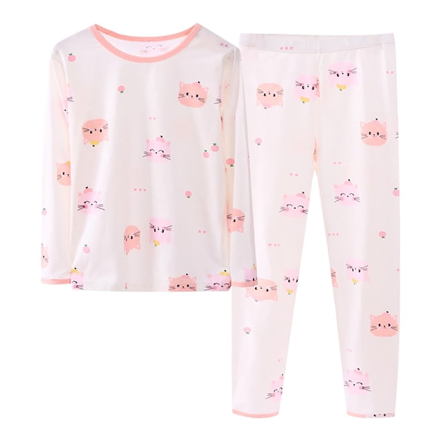 Hfolob Girls Outfit Set Long Set Girls And Children Underwear Two Pajamas Set